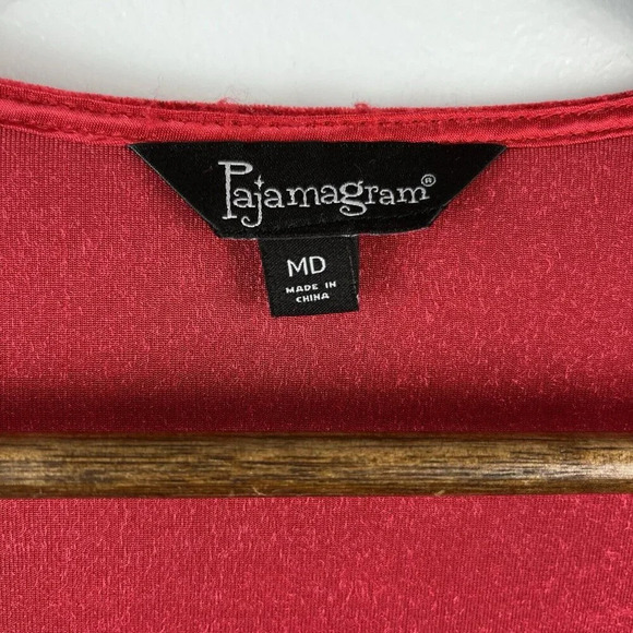 PajamaGram Velour Long Sleeve Pajamas Set Womens‎ M Red Christmas Holiday - Picture 10 of 16